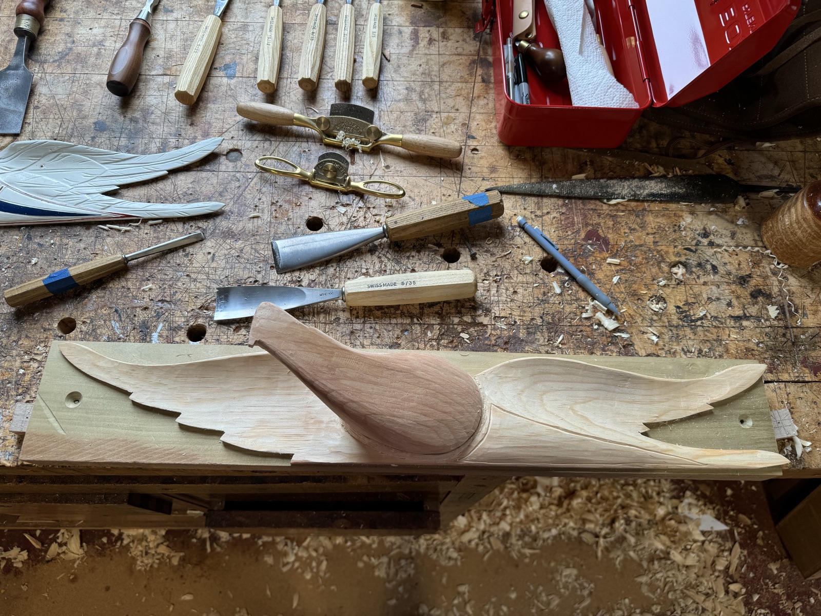 Carved eagle — stage 3