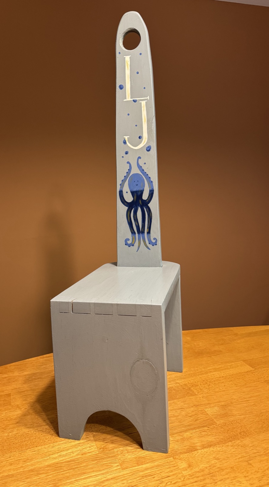 LJ stool — small, solid, low to the ground